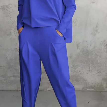 Women's Irregular Design Long-sleeved Sweater Harem Pants Suit