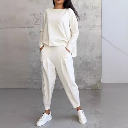 Women's Irregular Design Long-sleeved Sweater Harem Pants Suit