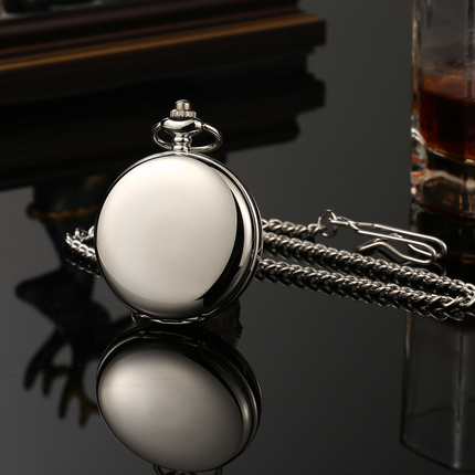 Double-open Two-sided Light Vintage Flip Mechanical Pocket Watch