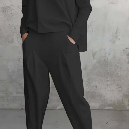 Women's Irregular Design Long-sleeved Sweater Harem Pants Suit