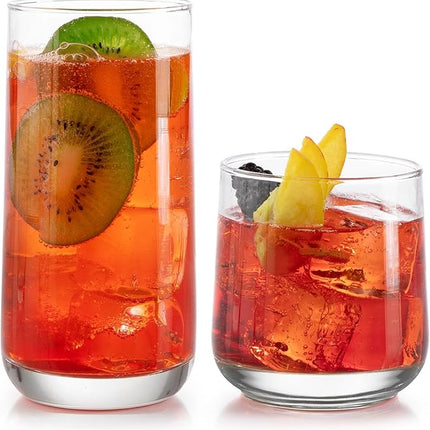 Libbey Ascent 16-Piece Tumbler and Rocks Glass Set