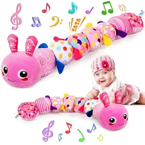 KMUYSL Baby Toys 0-6 6-12 Months, Sensory Music Animal Stuffed Toy for 0 1 2 3 4 5 6+ Months, Plush Toy with Crinkle and Rattles for Infant Newborn, Tummy Time Toys Gifts for 0-3-6-12 Month