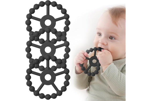 Roll over image to zoom in 3 Pack Ring Teether, Silicone Teething Ring Toys for Babies 6 Months, Seposeve Baby Teethers 6-12 Months 12-24 Months, Easy to Grasp Toy for Baby Teething Relief